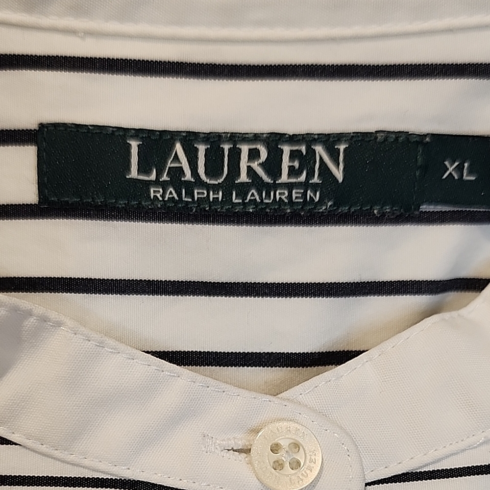 Striped Button-Front Women's Shirt - White/Black